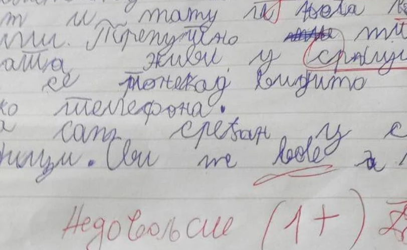 Mama objavila sinovljev pismeni zadatak